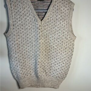 Boundary Waters Vintage Men's Beige Wook blend V-Neck Sweater Vest made in Italy